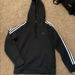 black Adidas hooded sweatshirt